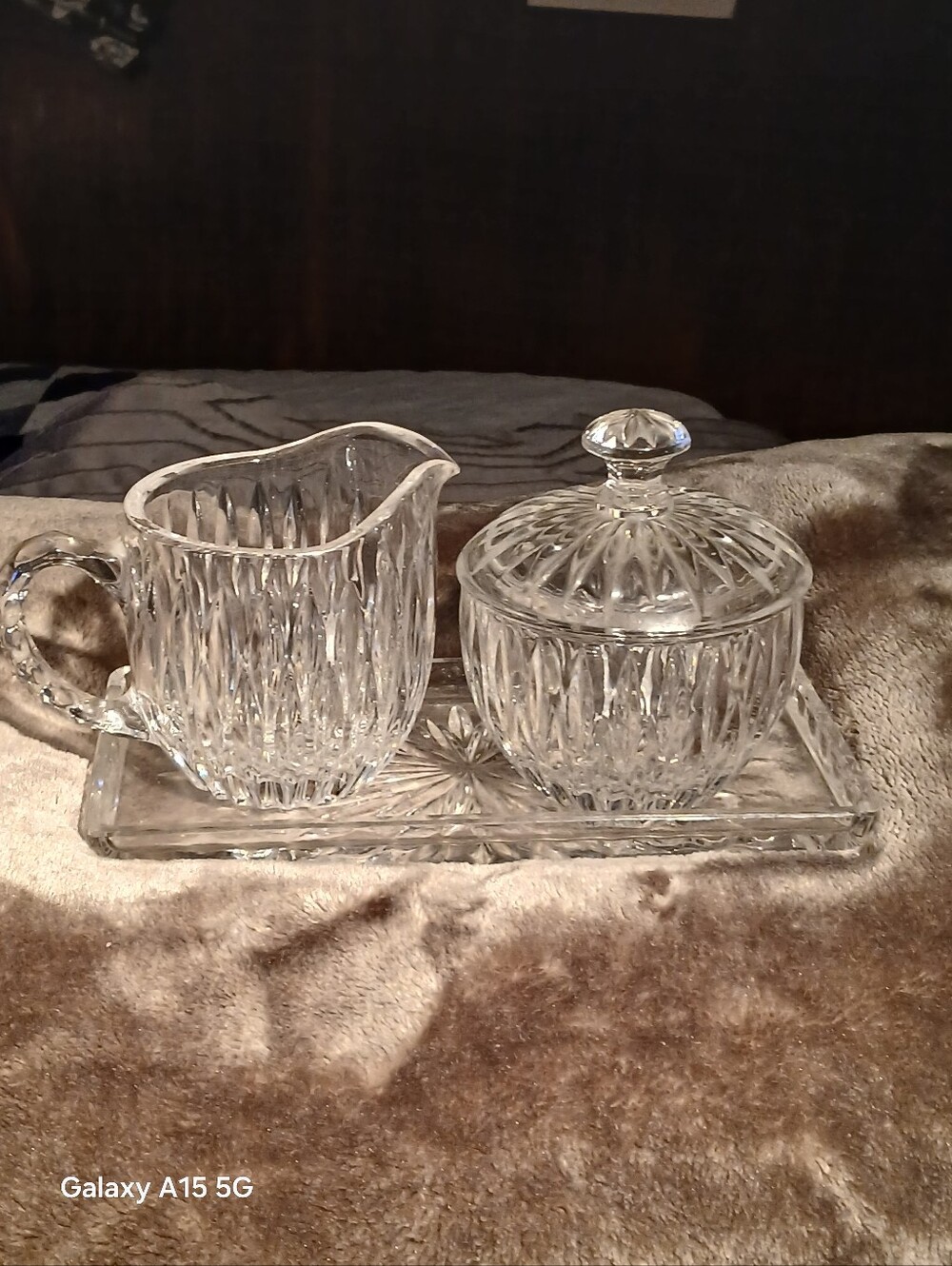 Royal Highlights By Princess House Crystal Cream & LIdded Sugar Set